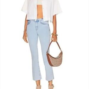 FRAME Le Crop Mini Bootcut Atwood Raw Hem High Waisted Jean Light Wash NWT 29